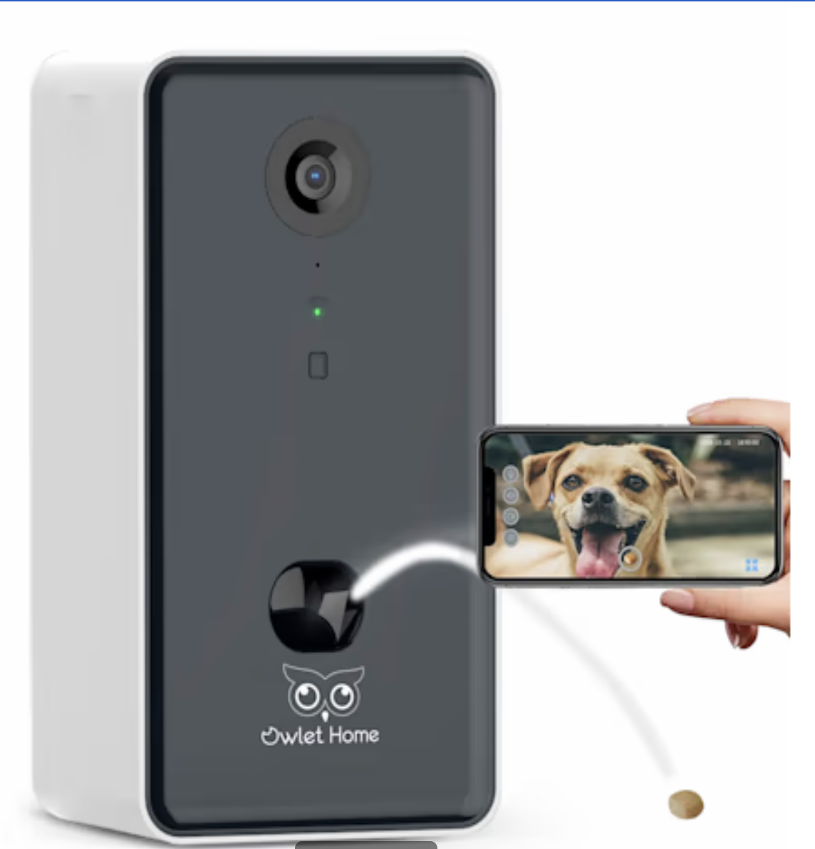Owlet Home Cámara para mascotas con dispensador de treats