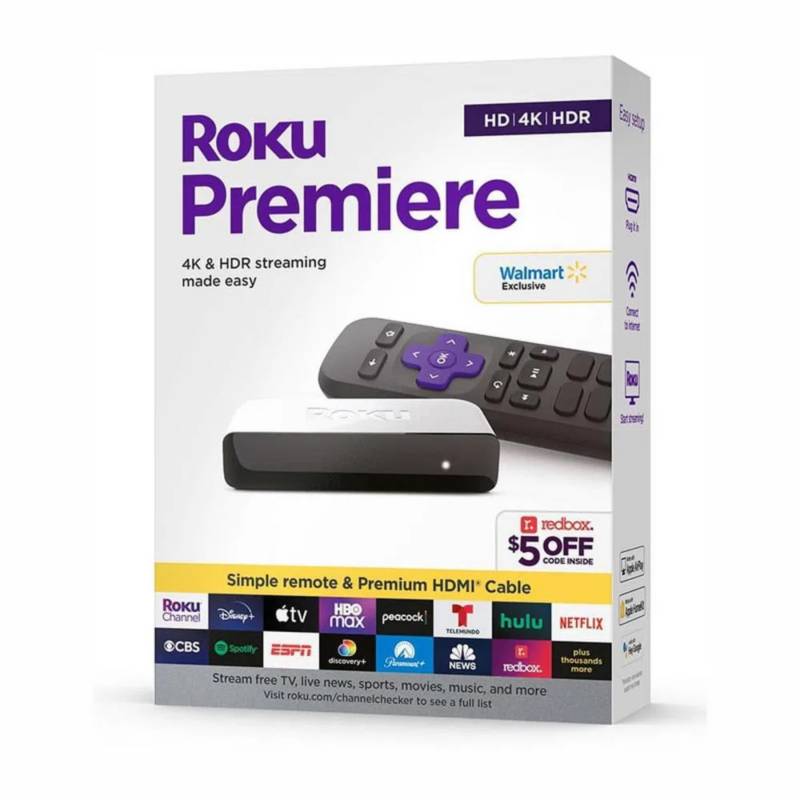 Roku Premiere | Reproductor multimedia de transmisión 4K/HDR con Wi-Fi® habilitado, c