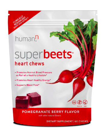 Masticables de corazón SuperBeets® - Baya de granada