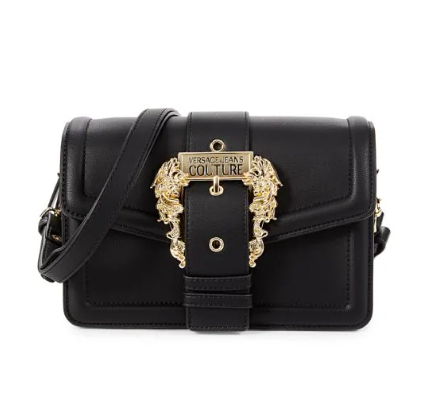 Versace Jeans Costura Bolso bandolera bidireccional con solapa y hebilla