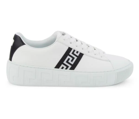 Zapatillas de deporte con plataforma de cuero Greca Versace