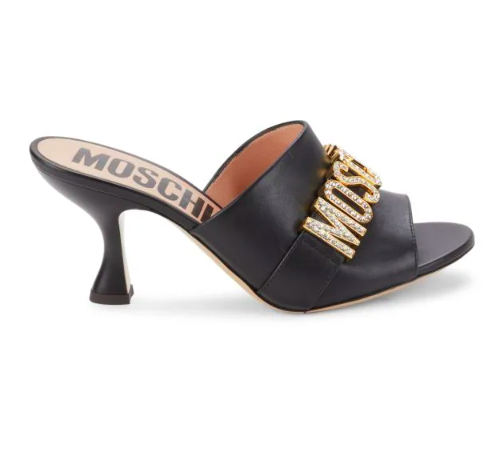 tacón y logo de cristal Moschino