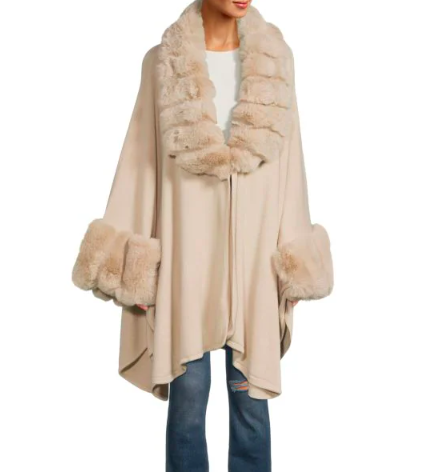 Ruana asimétrica de piel sintética Saks Off Fifth