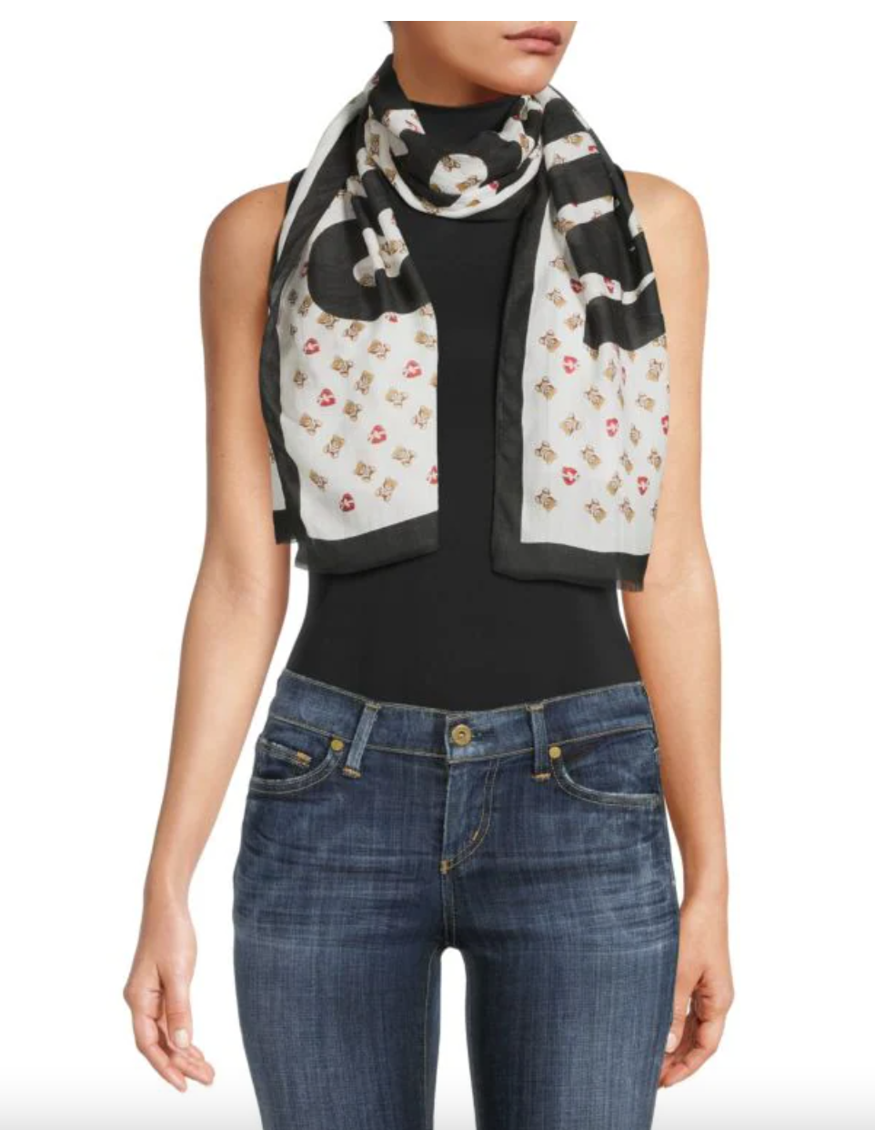 Moschino Bufanda con estampado de peluche