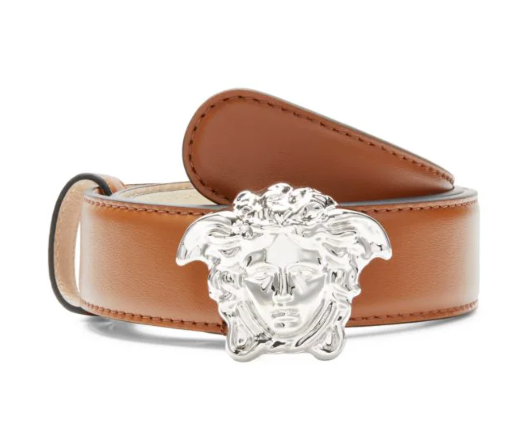 Versace Cinturón de piel con hebilla deslizante Medusa