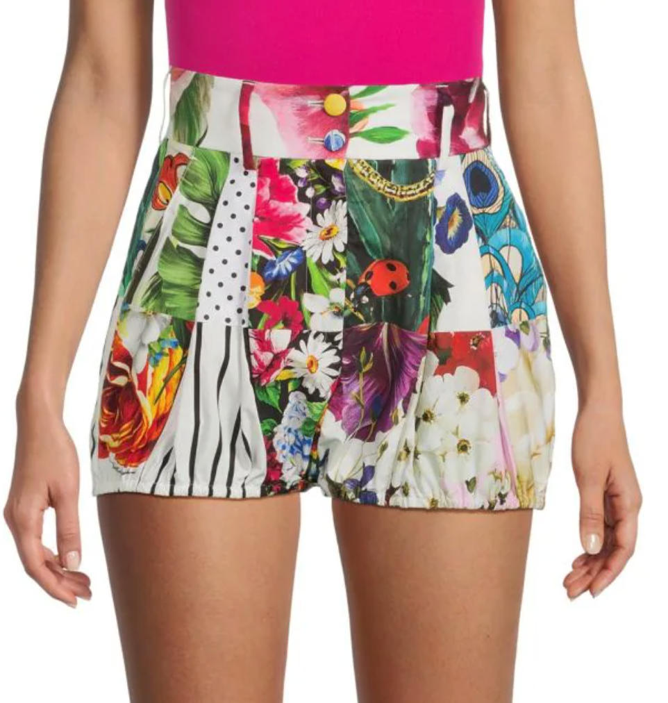 Dolce Gabbana Shorts plisados con estampado mixto