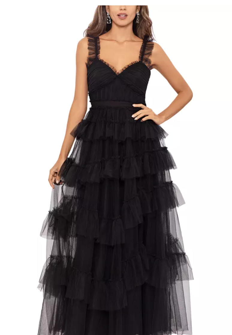 Betsy y Adam Vestido escalonado con volantes para mujer