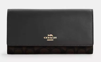 Cartera fina con tres pliegues de firma