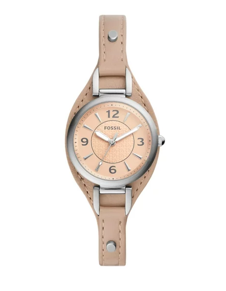 Fossil Reloj Carlie de cuero ecológico con tres manecillas para mujer