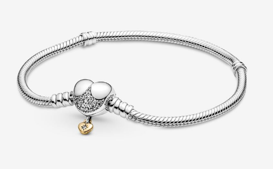 Pulsera de cadena de serpiente con corazón de Disney Princess Pandora Moments