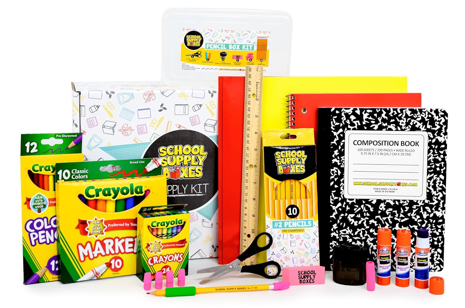 Caja de suministros para el regreso a clases para los grados K-5 - Kit de suministros
