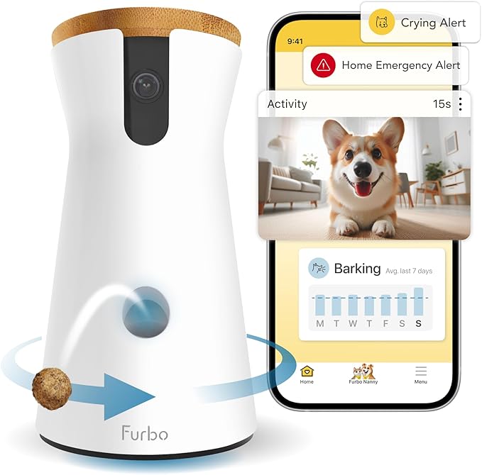 Furbo Cámara para perros de 360° + paquete de niñera
