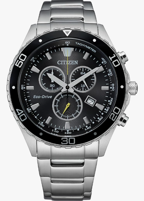 Citizen Reloj cronógrafo Eco-Drive Weekender para hombre en acero inoxidable plateado