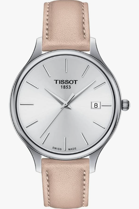 Tissot Mujer Bella Ora 316L Caja de acero inoxidable Reloj de cuarzo, beige, cuero, 1