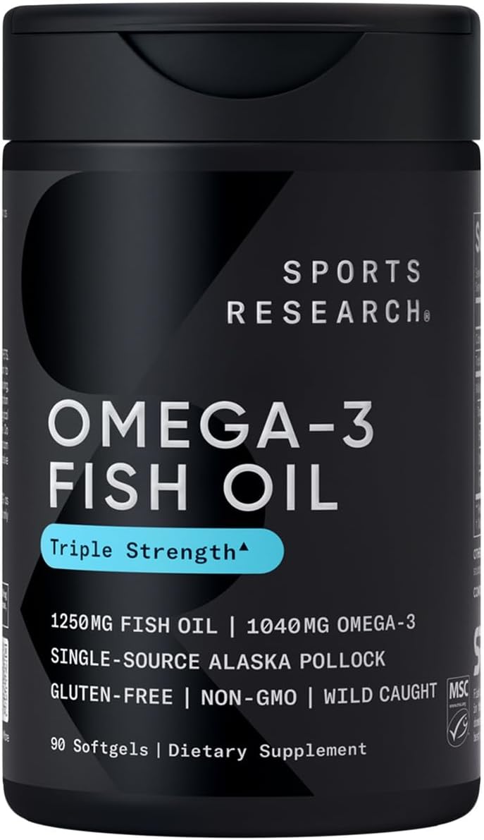 Sports Research Aceite de pescado Omega 3 de triple fuerza