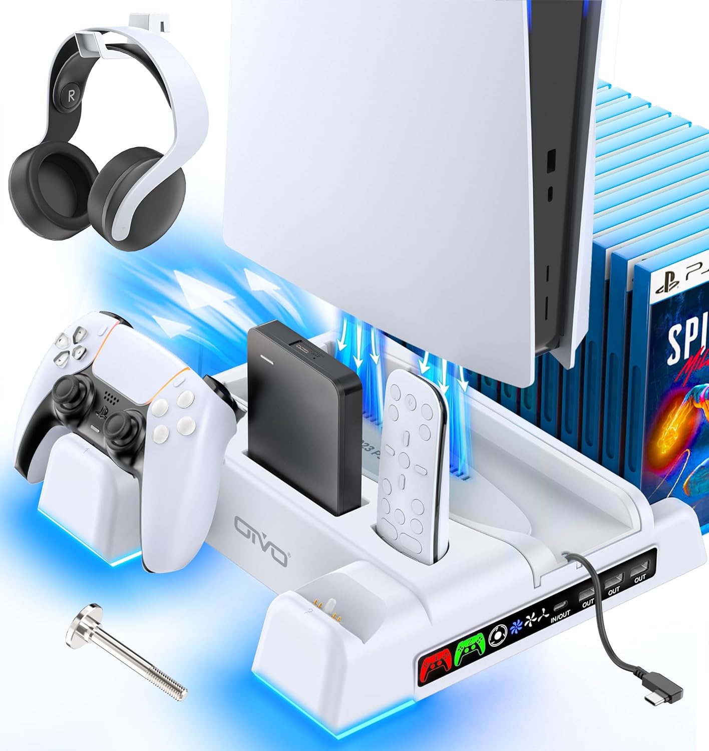 Soporte y estación de enfriamiento para PS5/PS5 Slim