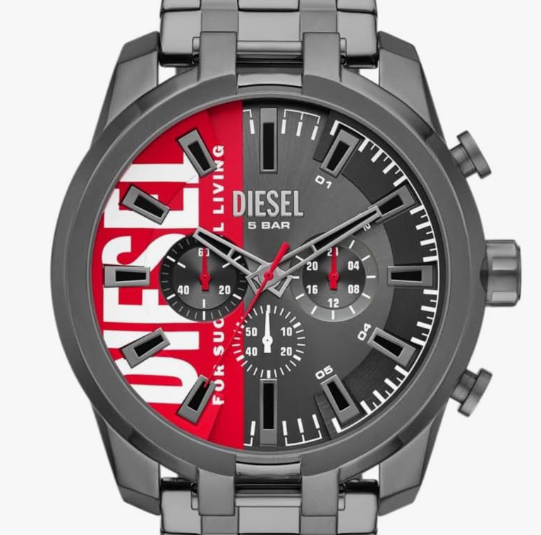 Diesel Reloj de cuarzo cronógrafo de acero inoxidable dividido para hombre