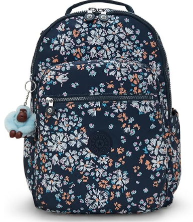 Kipling Mochila para portátil Seoul L Solid, Campo de flores