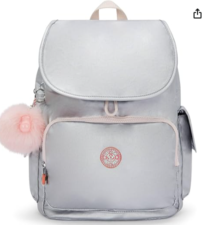 Kipling Mochila metálica City Pack, Ice Silver Met.