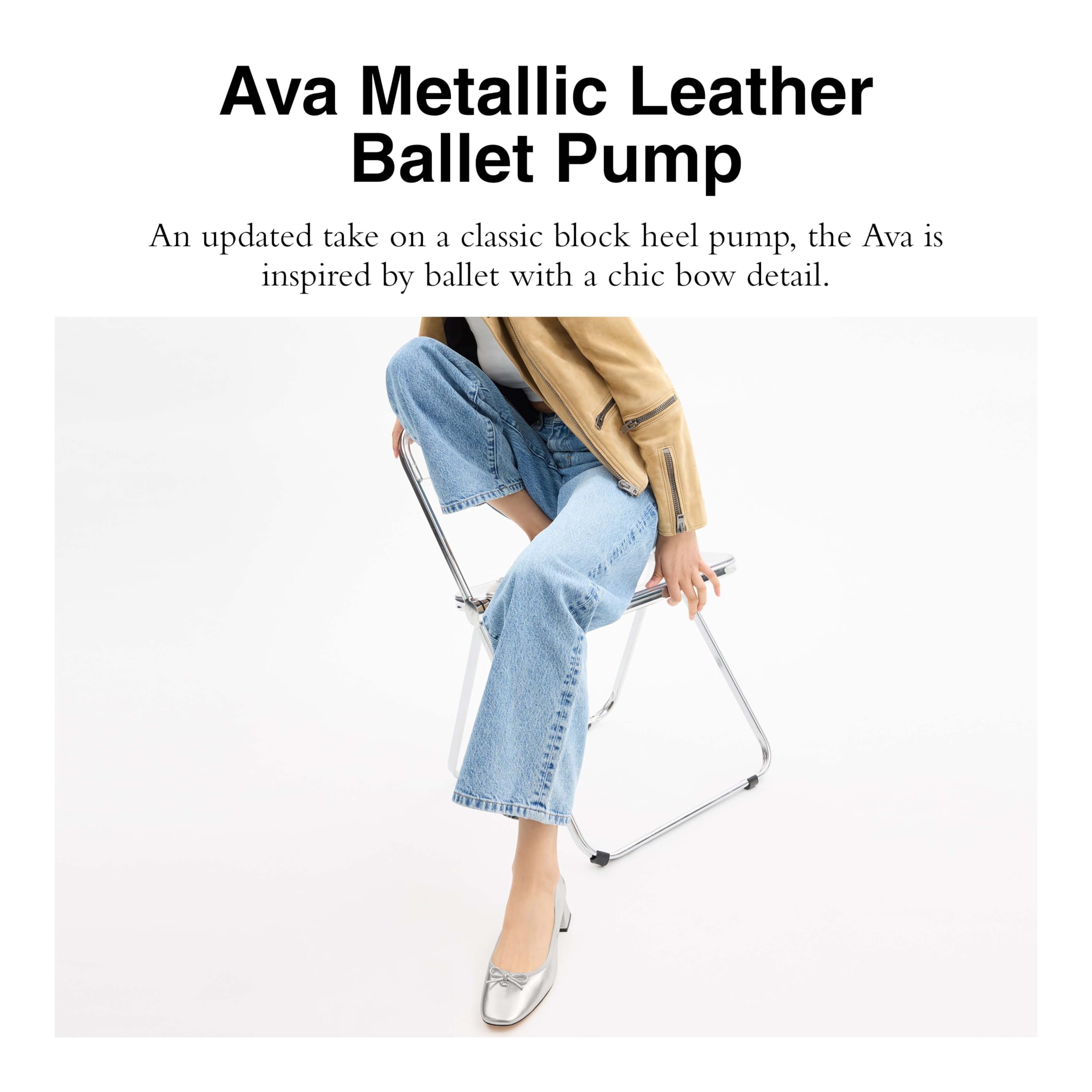 COACH CU224 SLV 10 B AVA Metálico LTH Plata 10 B para mujer