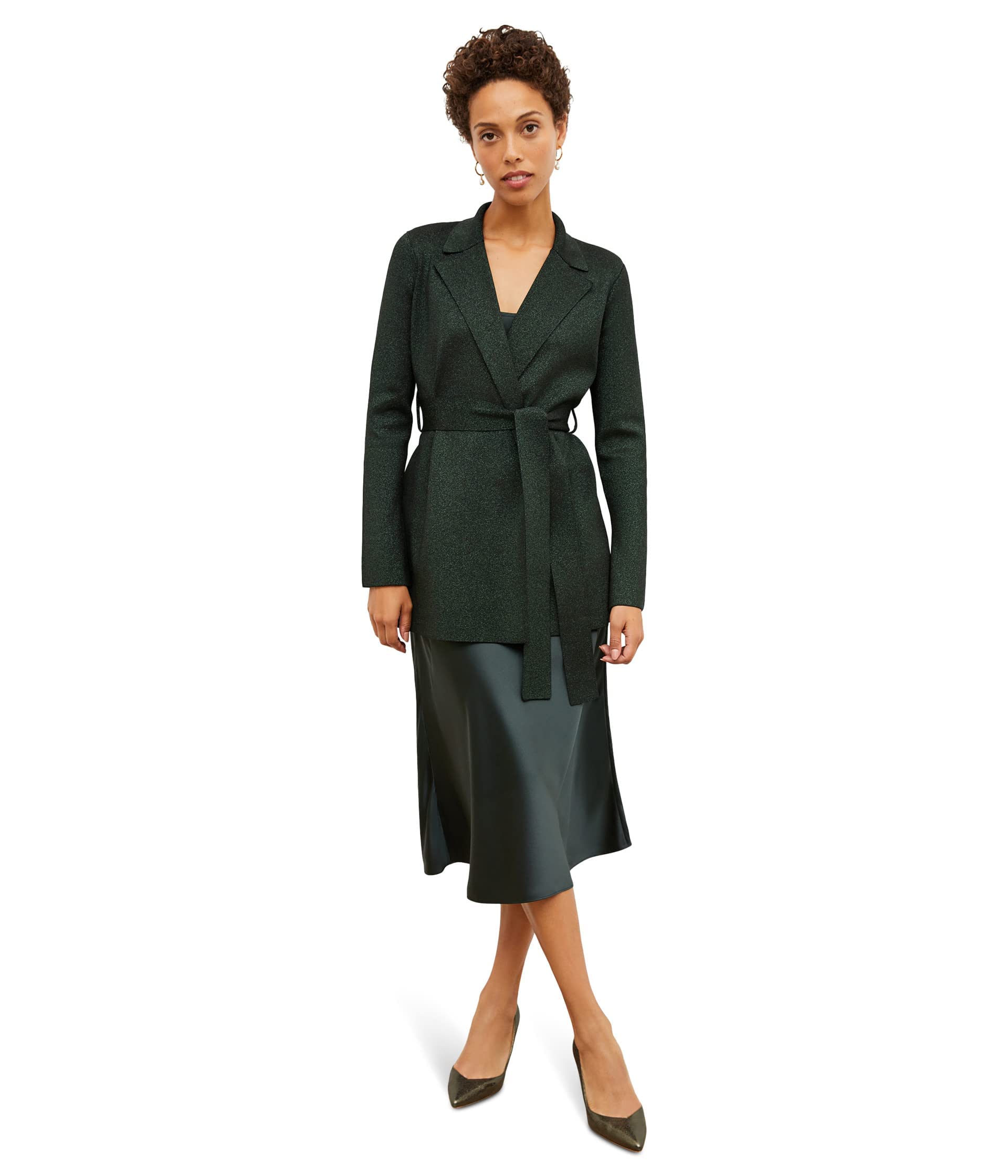 M.M.LaFleur Merritt Jardigan - Tejido metálico Negro/Hunter SM