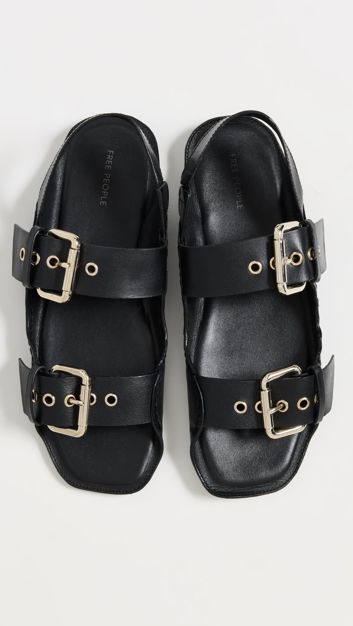 Free People Sandalias con hebilla Blossom para mujer, negro, 9.5 mediano EE. UU.