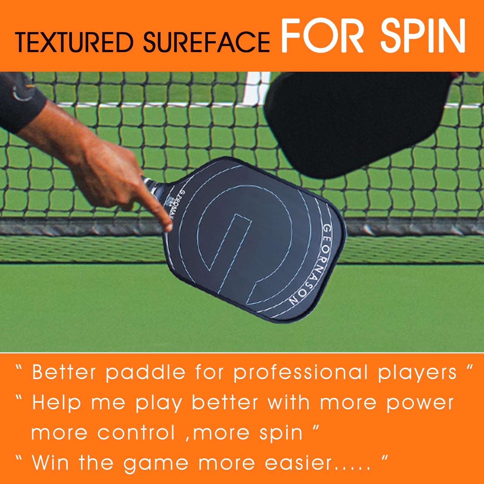 Paleta de Pickleball para giro, Pickleball Paddle Pro de 16 mm, superficie texturizad