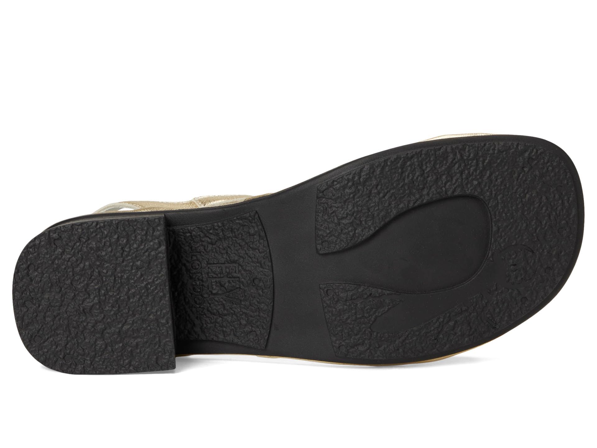 FLY LONDON EIVA567FLY Sandalia de tacón para Mujer, Dorado, 10-10.5