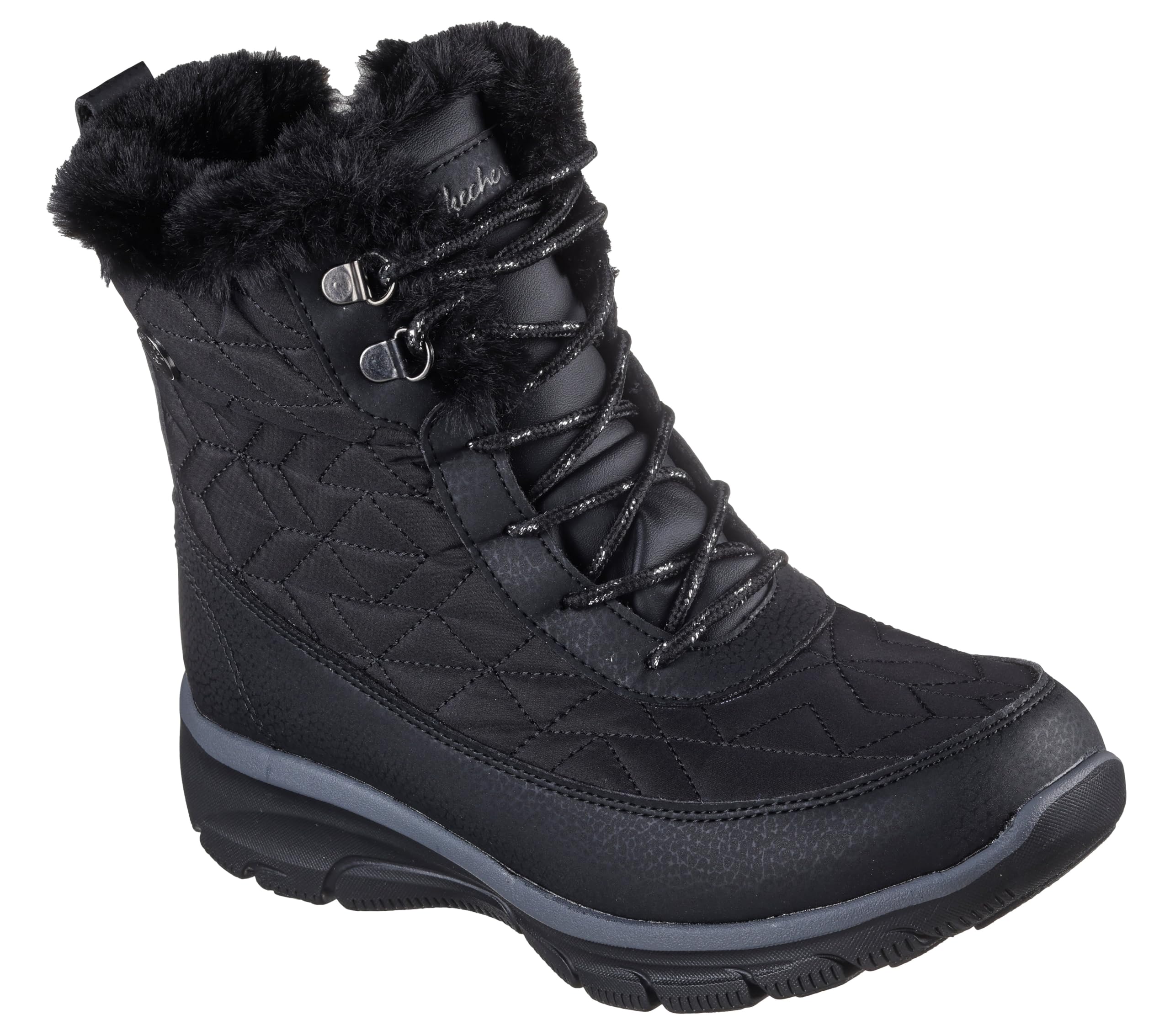 Skechers EASY GOING - FROSTLINE acogedora bota impermeable para Mujer, Negro/Negro, 8