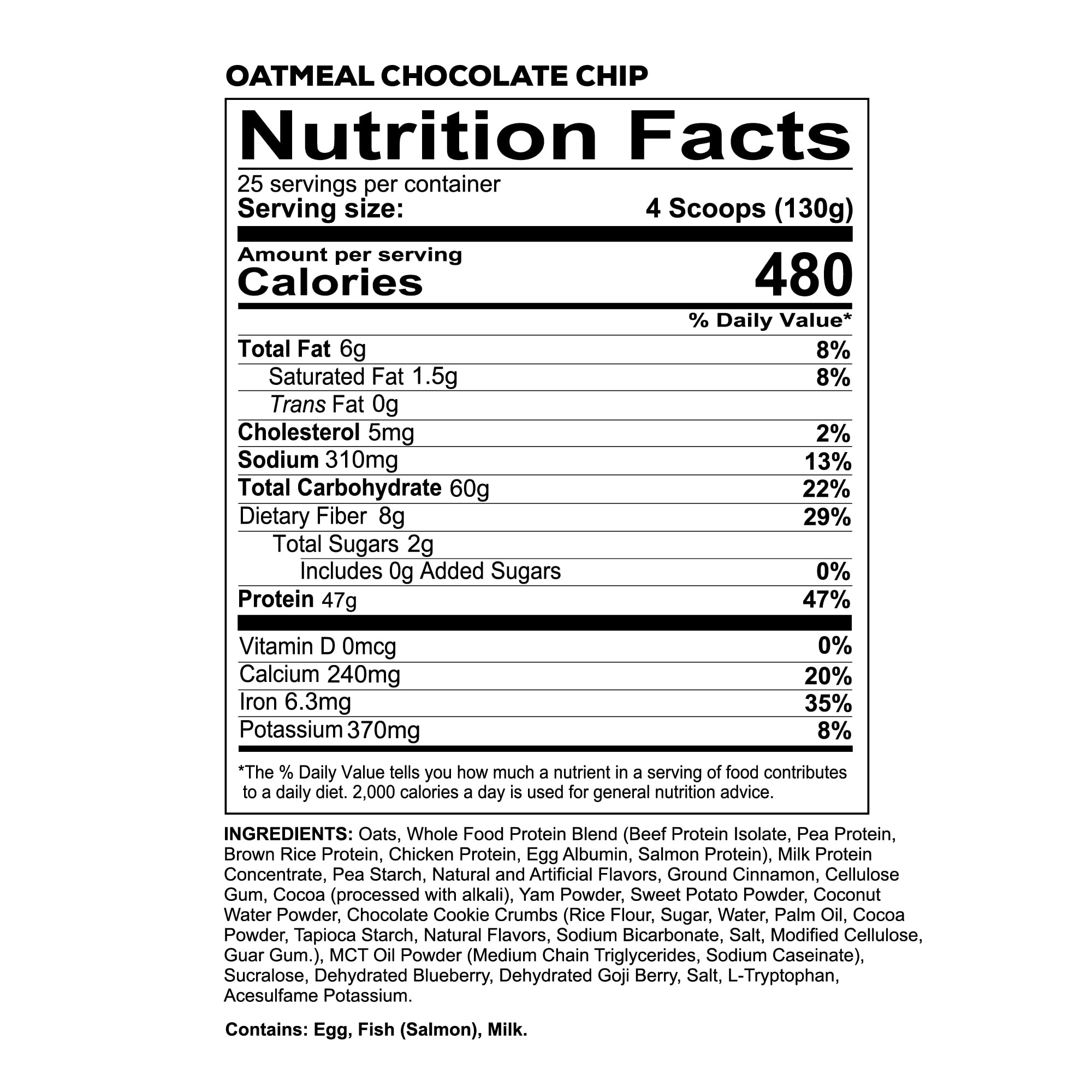 REDCON1 MRE Proteína en polvo, avena con chispas de chocolate - Mezcla de proteínas d