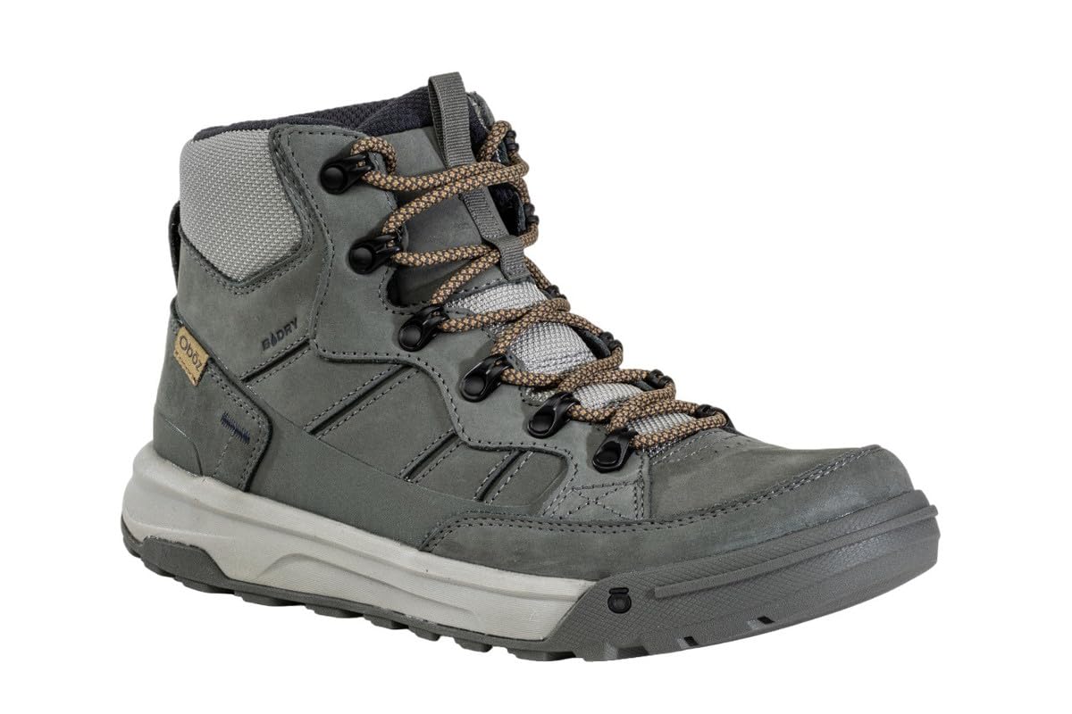 Oboz Burke Mid Leather B-Dry - Botas de senderismo impermeables para hombre, color gr