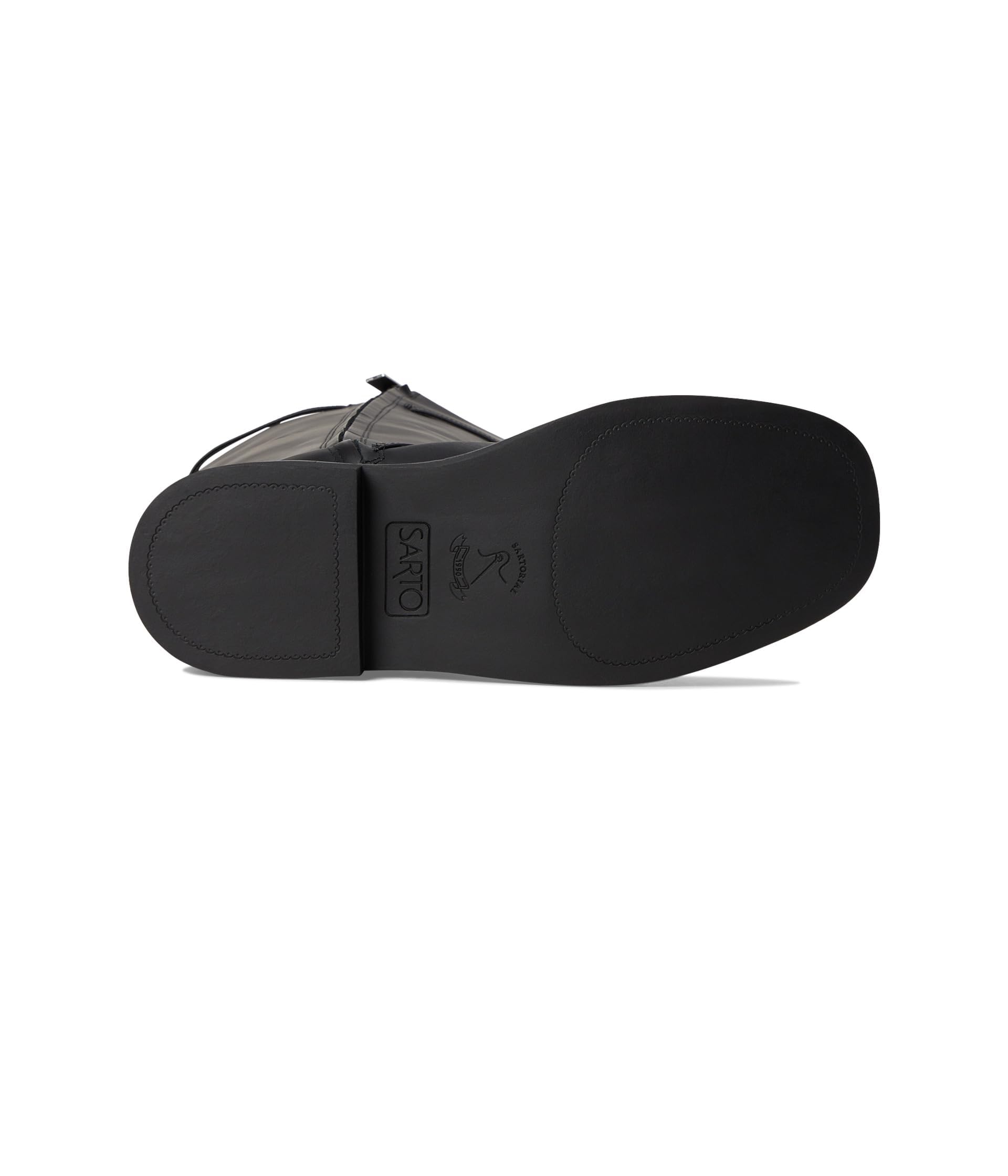 Franco Sarto Botas Ainsley de caña alta para mujer, cuero negro 1 8.5 mediano