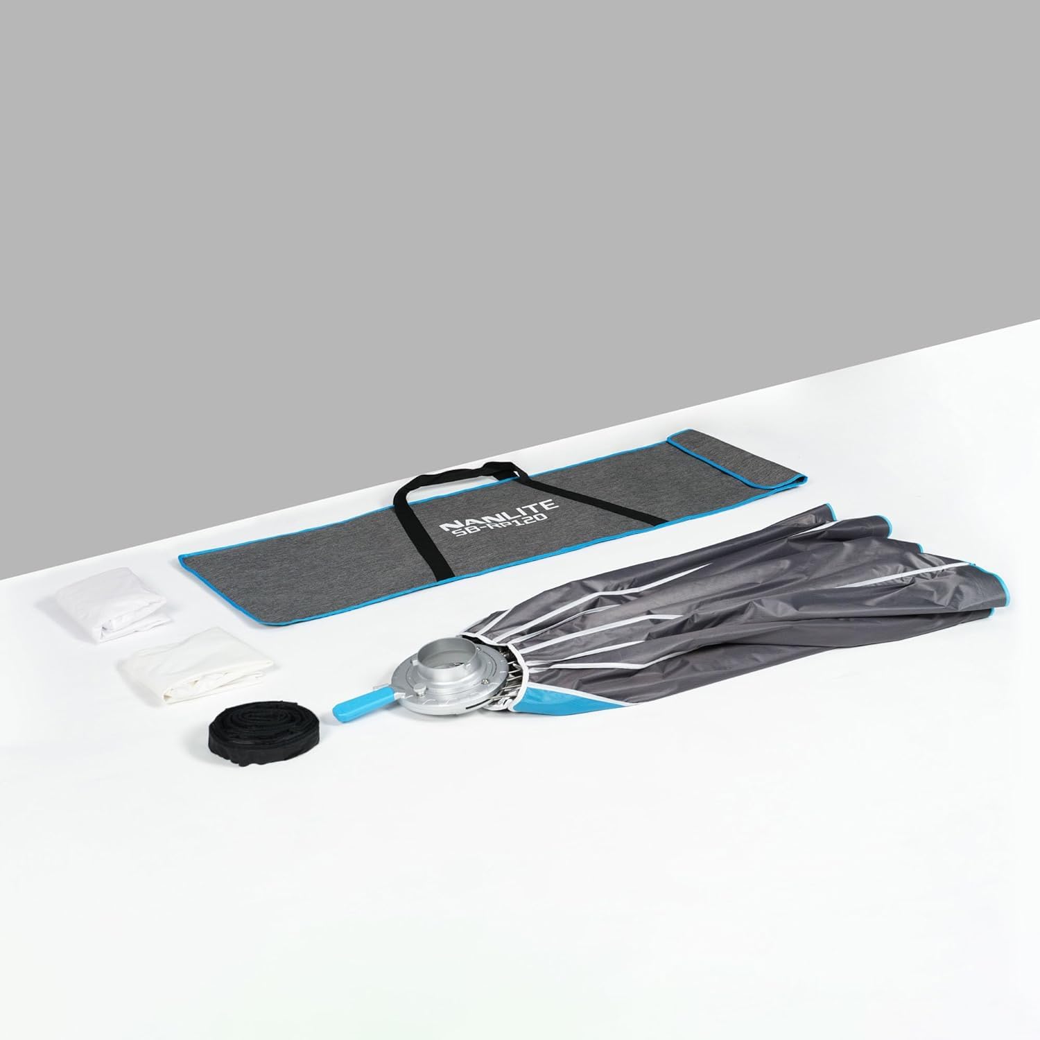 Softbox parabólico Nanlite Rapid 120 con rejilla y soporte Bowens (47 pulgadas)