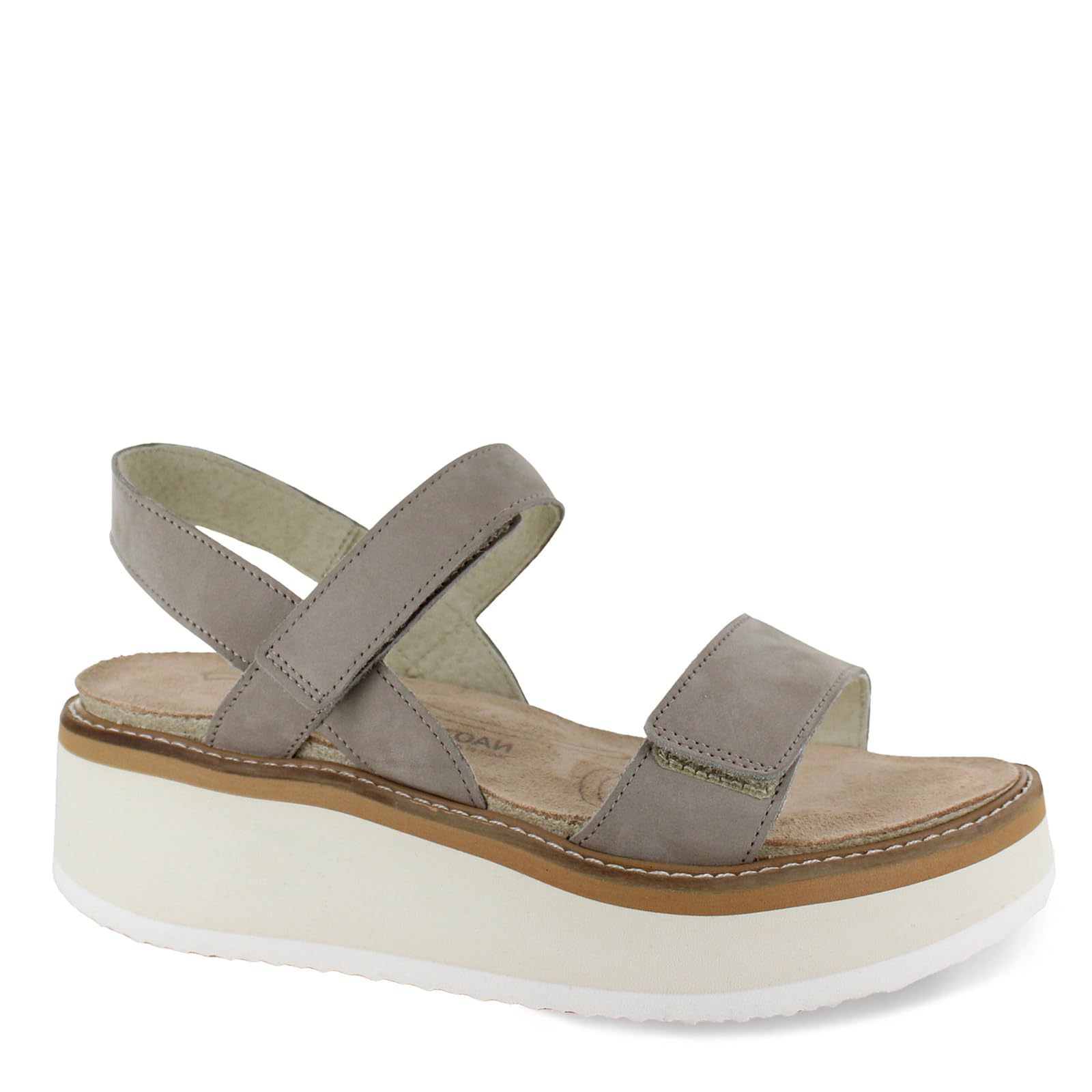 NAOT Footwear Sandalia Merengue para Mujer Nubuck Piedra con Suela Blanca - 5 M-W US