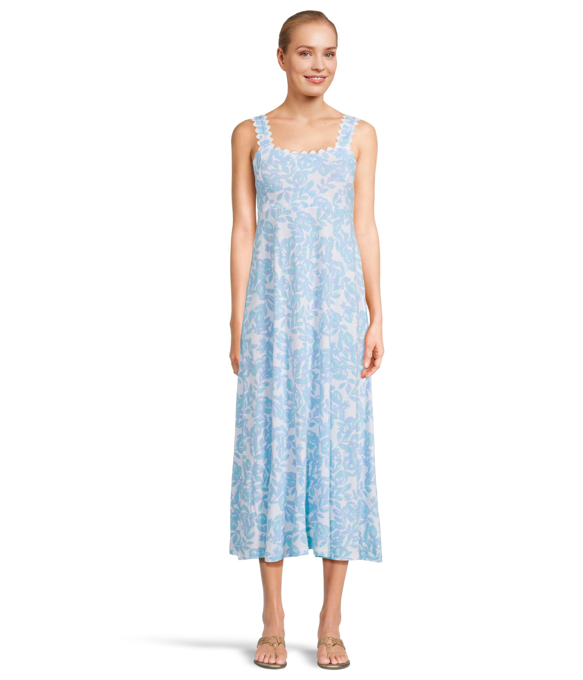 Lilly Pulitzer Vestido midi Dwyer para mujer, azul jacaranda Simply The Zest, pequeño