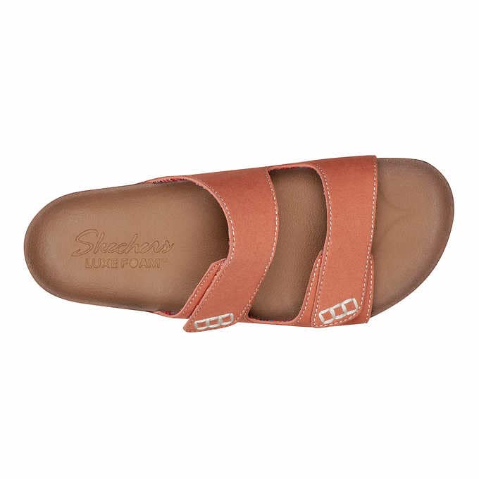 Skechers Sandalias de dos correas para mujer, rosa, 10
