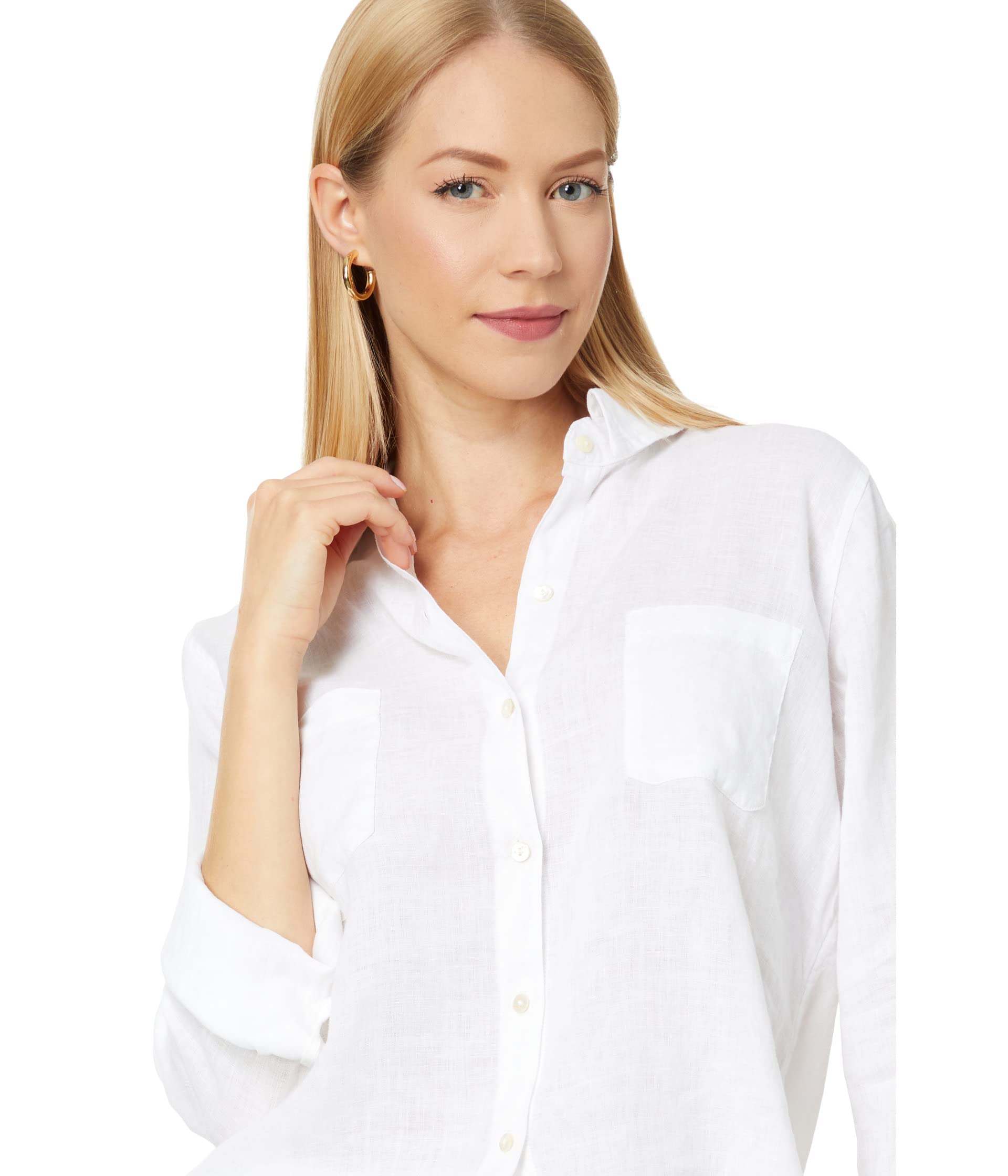 Lilly Pulitzer Sea View Button-Down Resort Blanco XXS