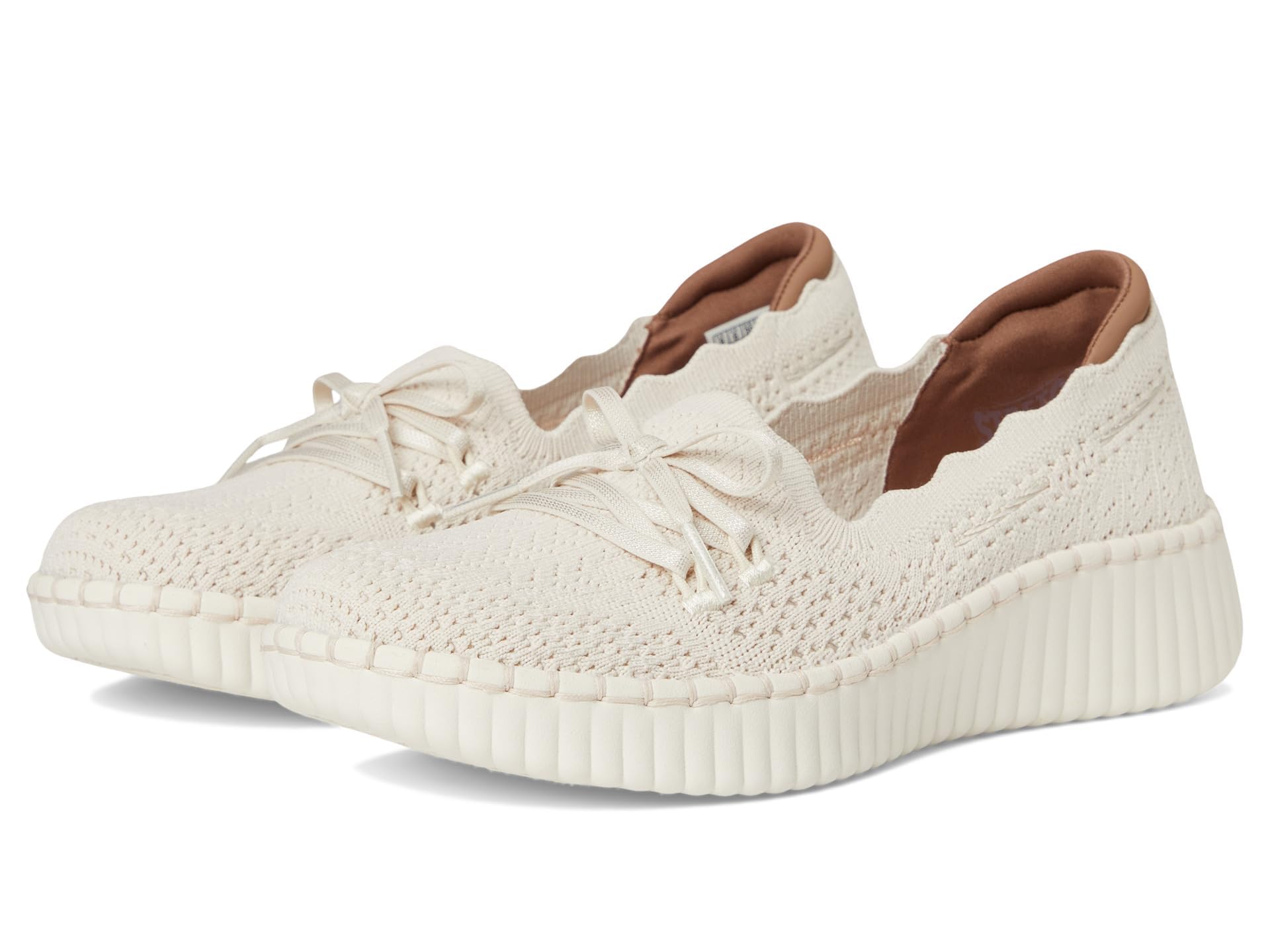 Skechers Wilshire BLVD - Vela de Punto para Mujer, Blanco Roto, 9