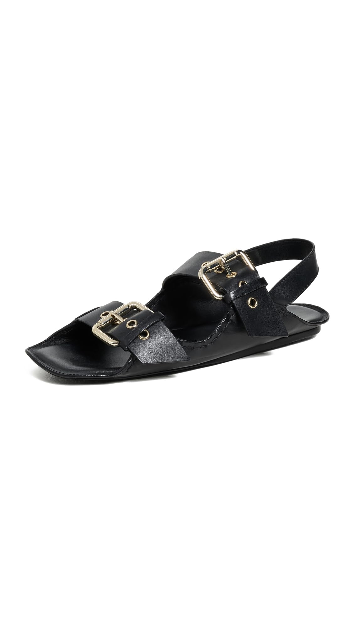 Free People Sandalias con hebilla Blossom para mujer, negro, 9.5 mediano EE. UU.