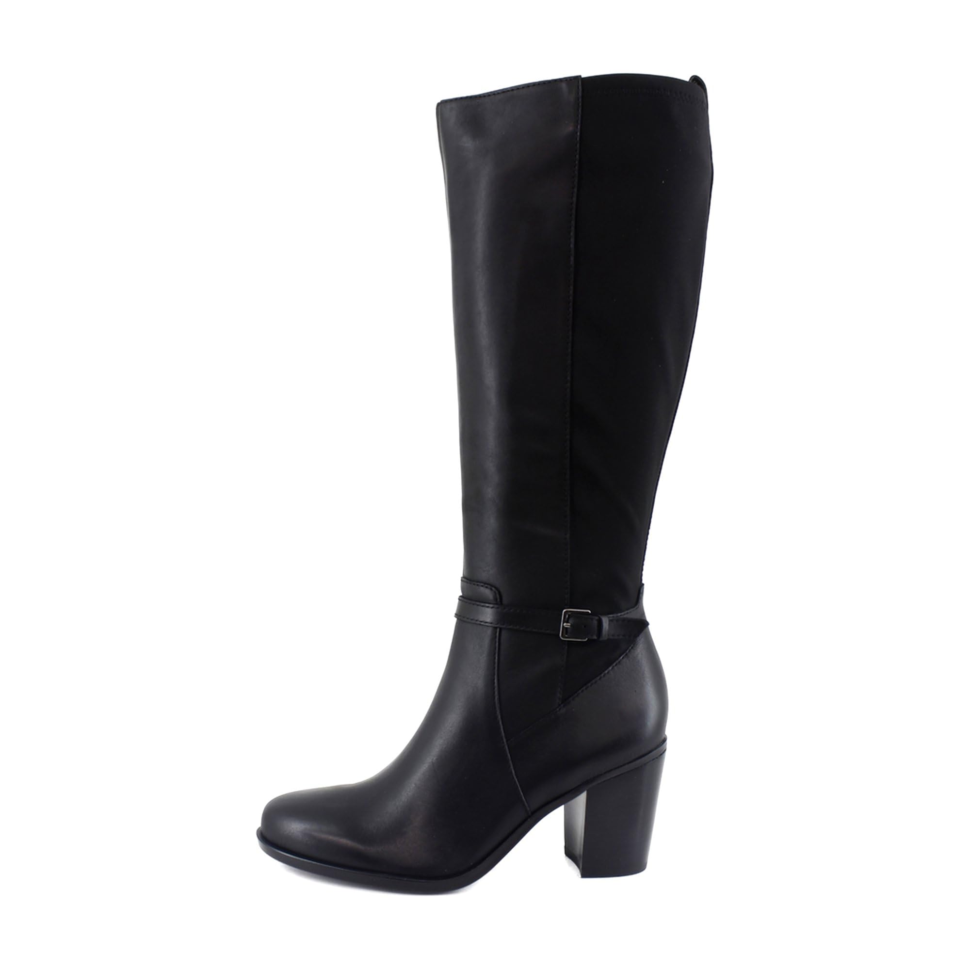 Naturalizer Kalina-Stretch Botas hasta la rodilla para mujer, cuero y tela negro, 11 