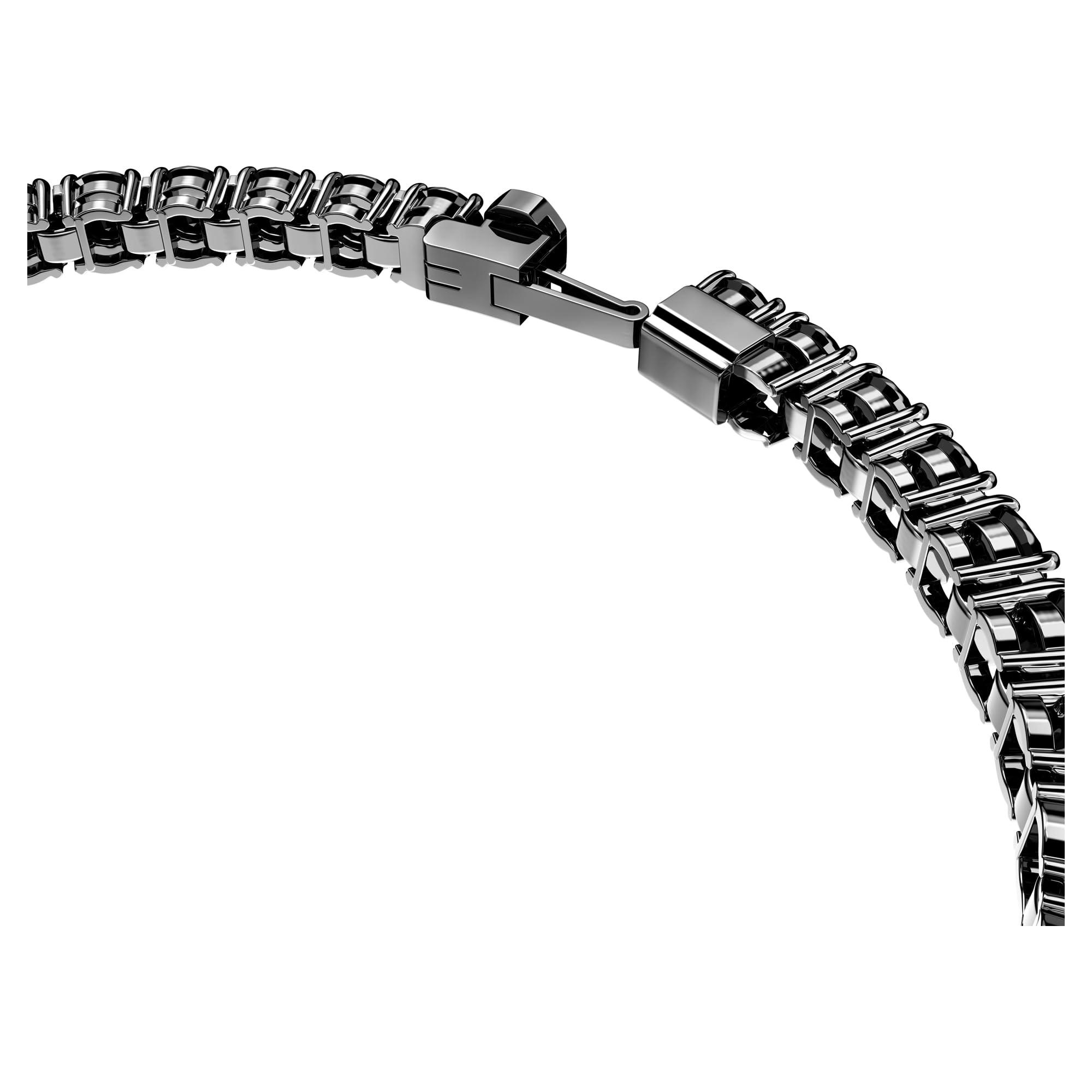 Pulsera de tenis Swarovski Matrix, piedras negras de talla redonda en un entorno con 