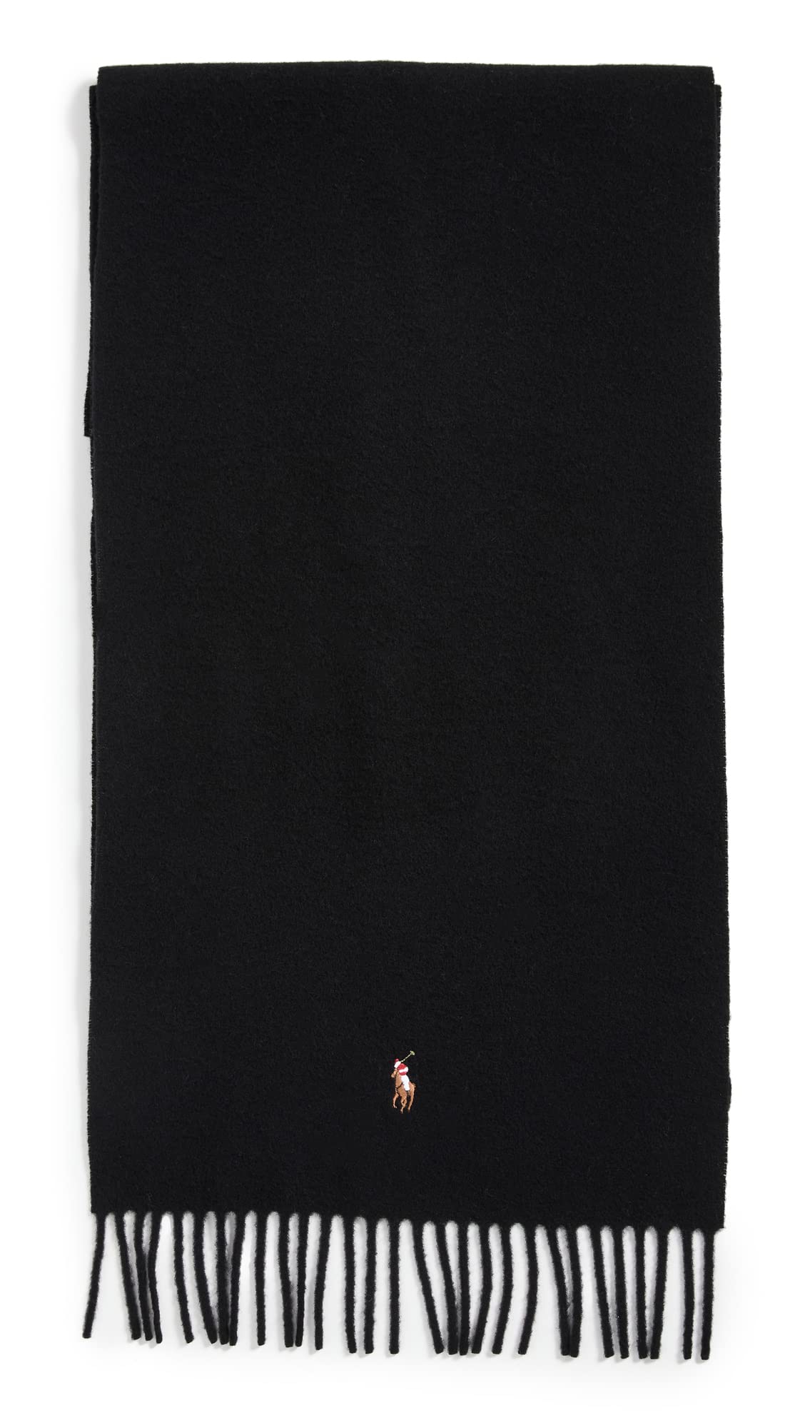 Polo Ralph Lauren Bufanda italiana de lana virgen para hombre, color negro, talla úni