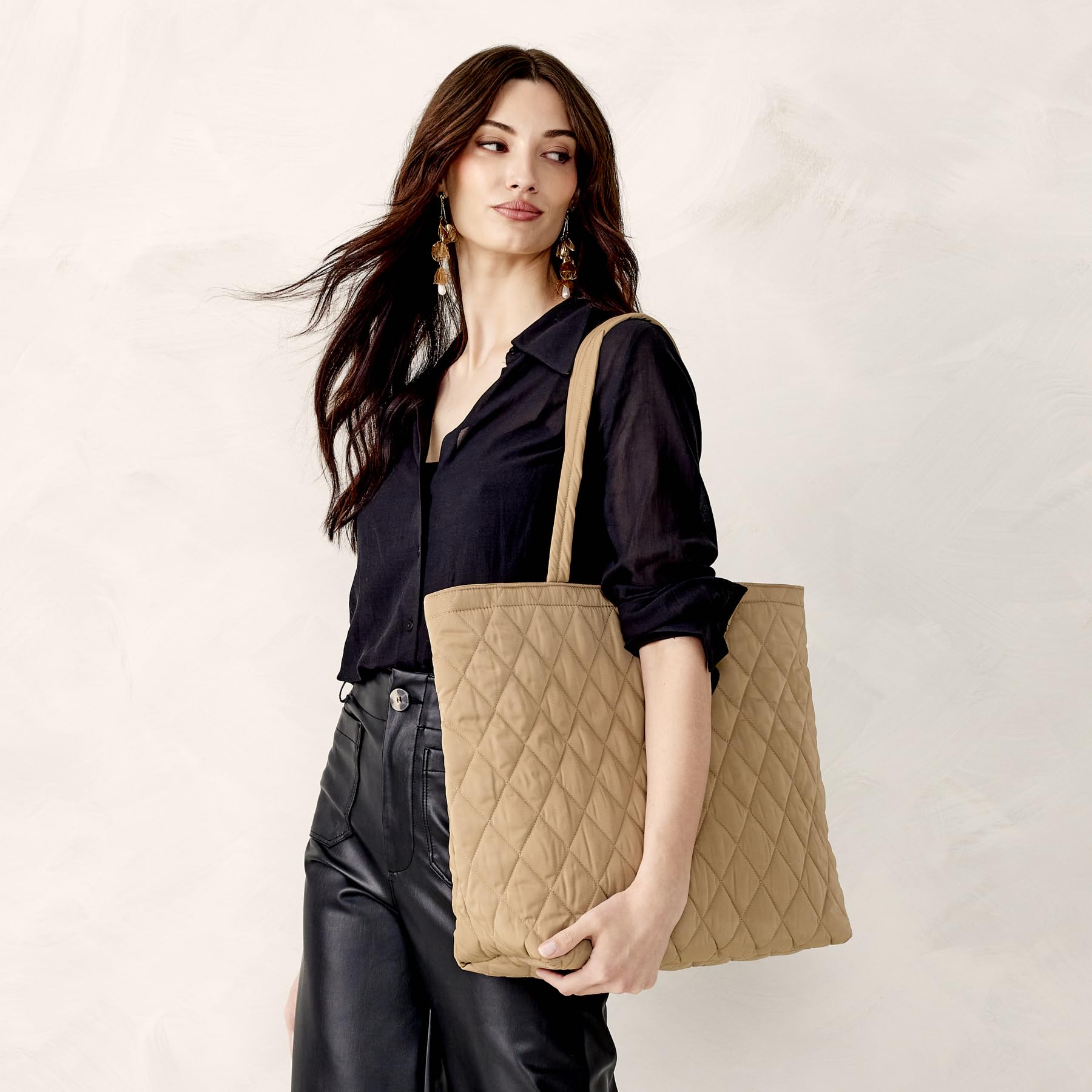 Vera Bradley Bolso tote original de sarga Performance para mujer, ojo de tigre, talla