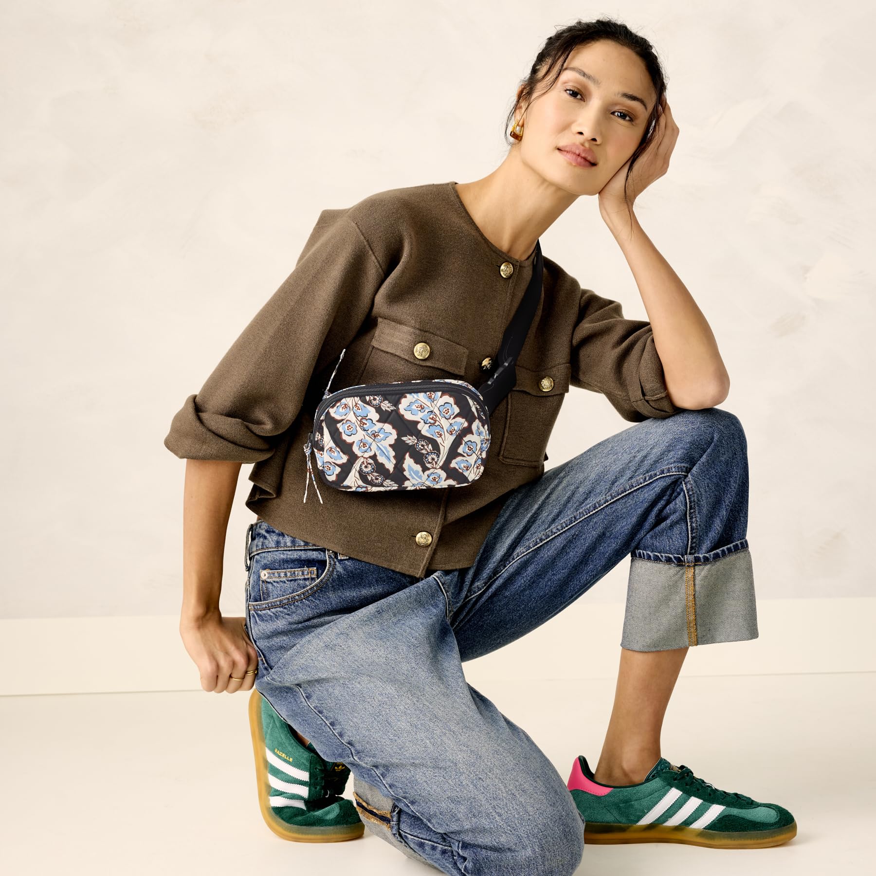 Vera Bradley Performance Twill Woodward - Riñonera pequeña para mujer, Calyx + Quill 