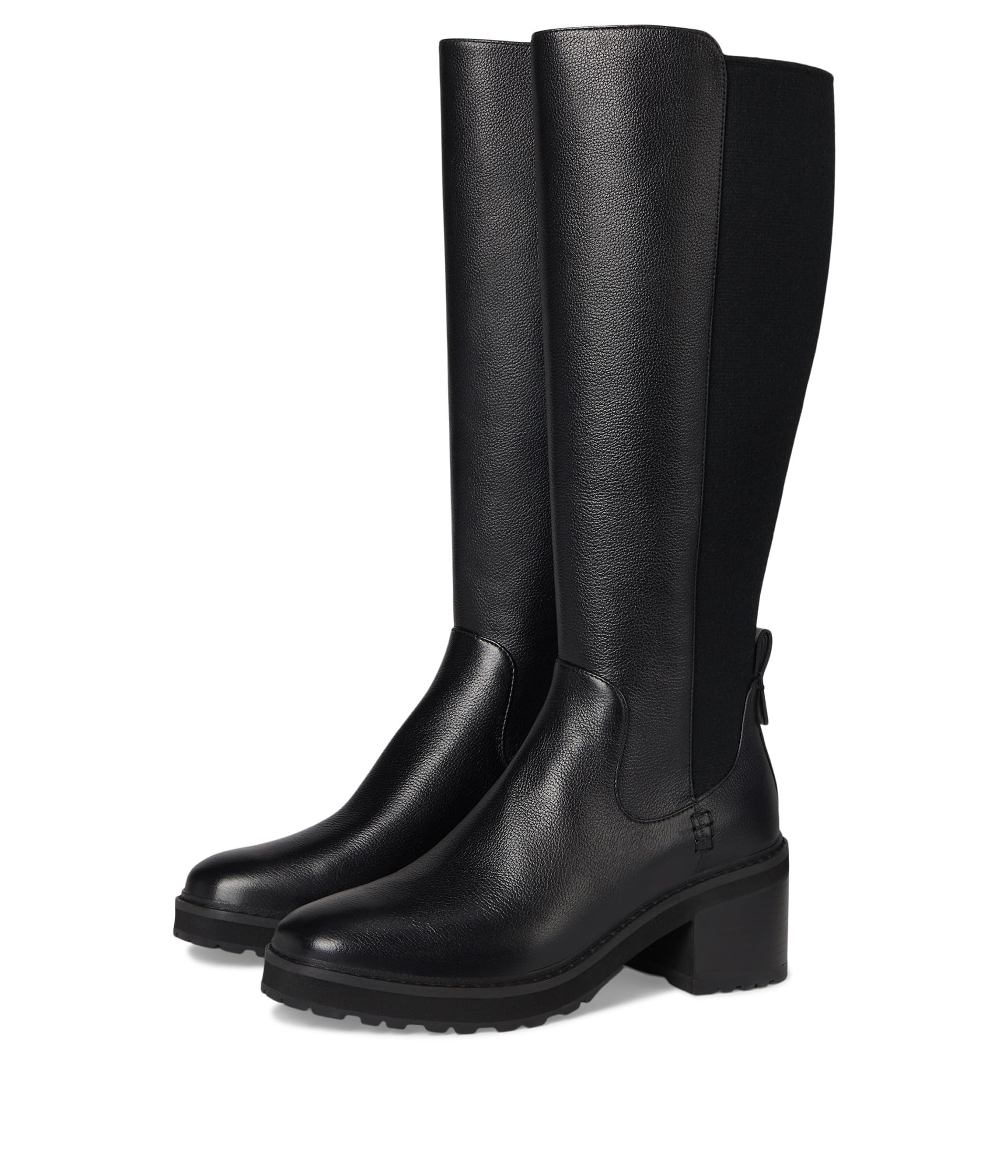 Cole Haan Gema Tall Lug Boot para mujer, pantorrilla extendida, cuero negro, 8 de anc