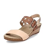 NAOT Footwear Sandalia Dynasty para mujer de cuero rubor pálido/cuero caramelo/cuero 