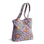 Vera Bradley Bolso tote original pequeño de algodón premium para mujer, Marrakech, ta