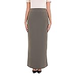 G-Line Maxi faldas de tubo de color caqui para mujer, talla grande, modesta, hasta el