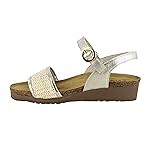 NAOT Footwear Sandalia Cecile para Mujer Piel Dorada Radiante/Rafia Rubia -4-4.5 M US
