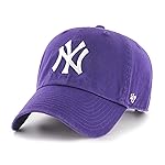 47 New York Yankees Gorra morada con correa ajustable y logo blanco Clean Up para hom